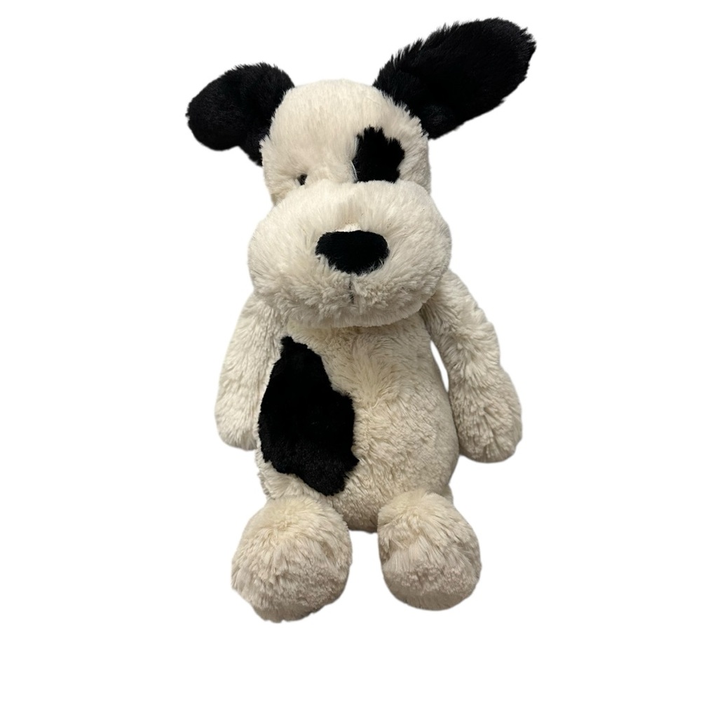 Jellycat Bashful Black & Cream Puppy 12" Plush